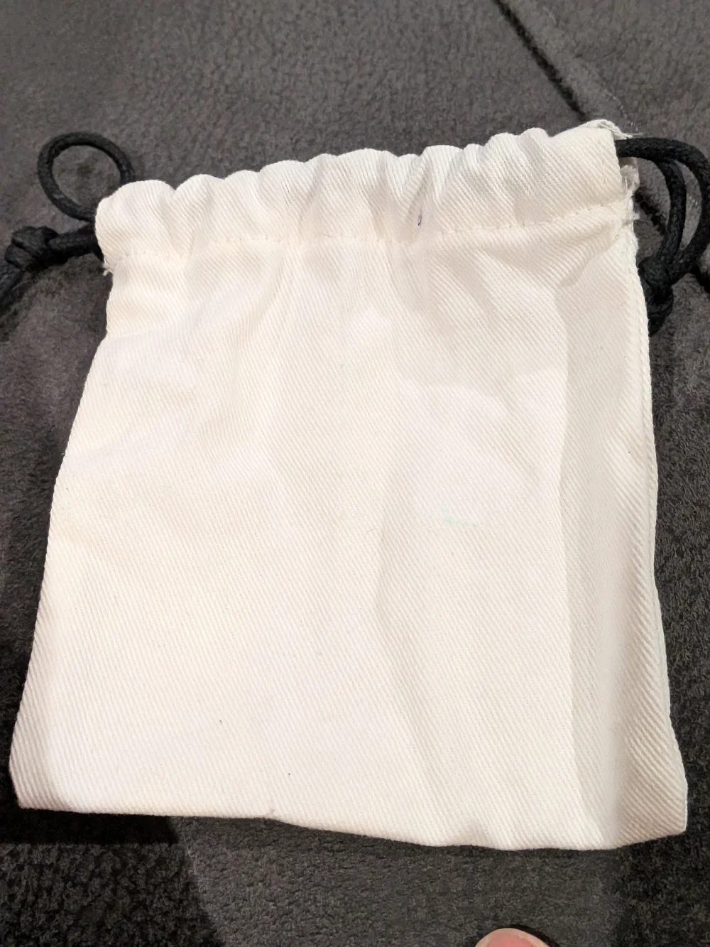 Coach White Drawstring Dust Bag with Black Logo Jewelry